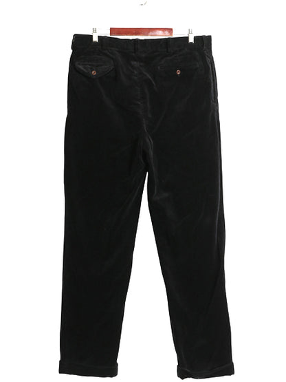 00s ポロ ラルフローレン 太畝 コーデュロイ パンツ メンズ 38 34 / 古着 オールド スラックス ストレート ツータック 裾ダブル ブラック