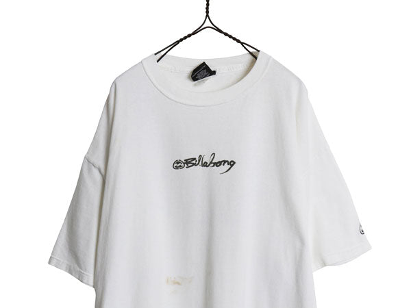 00s ☆ ビラボン ロゴ プリント Tシャツ メンズ XXL / 古着 オールド サーフ Y2K ハワイアン アロハ ヘビーウェイト 大きいサイズ 2XL 白