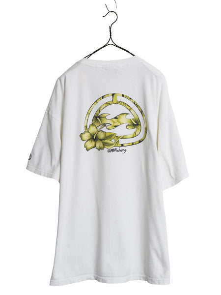00s ☆ ビラボン ロゴ プリント Tシャツ メンズ XXL / 古着 オールド サーフ Y2K ハワイアン アロハ ヘビーウェイト 大きいサイズ 2XL 白