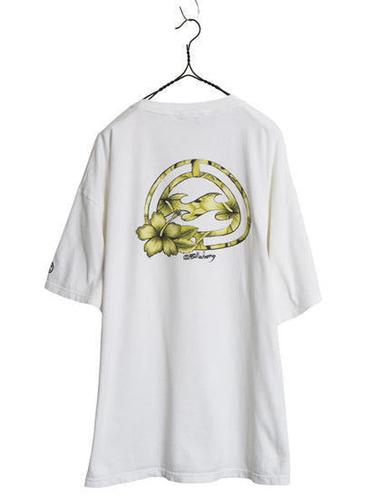 00s ☆ ビラボン ロゴ プリント Tシャツ メンズ XXL / 古着 オールド サーフ Y2K ハワイアン アロハ ヘビーウェイト 大きいサイズ 2XL 白