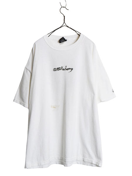 00s ☆ ビラボン ロゴ プリント Tシャツ メンズ XXL / 古着 オールド サーフ Y2K ハワイアン アロハ ヘビーウェイト 大きいサイズ 2XL 白