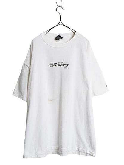 00s ☆ ビラボン ロゴ プリント Tシャツ メンズ XXL / 古着 オールド サーフ Y2K ハワイアン アロハ ヘビーウェイト 大きいサイズ 2XL 白
