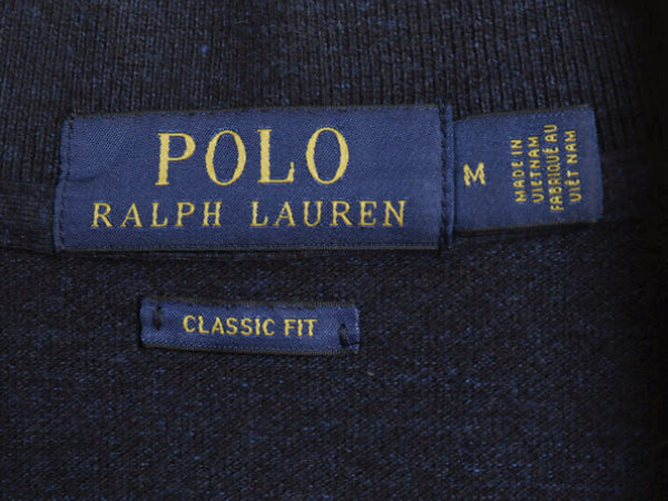 ポロ ラルフローレン 鹿の子 半袖 ポロシャツ メンズ M / 半袖シャツ コットン トップス カットソー ワンポイント カジュアル シンプル 紺