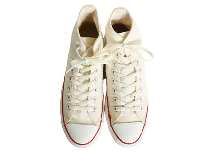 90s USA製 ★ コンバース オールスター ハイカット US 9 1/2 28cm 程/ オールド アメリカ製 米国製 Converse スニーカー ナチュラル 白 靴
