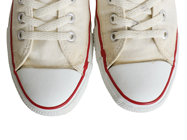 90s USA製 ★ コンバース オールスター ハイカット US 9 1/2 28cm 程/ オールド アメリカ製 米国製 Converse スニーカー ナチュラル 白 靴