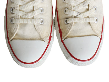 90s USA製 ★ コンバース オールスター ハイカット US 9 1/2 28cm 程/ オールド アメリカ製 米国製 Converse スニーカー ナチュラル 白 靴