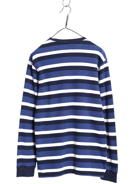 ポロ ラルフローレン ボーダー 長袖 サーマル Tシャツ メンズ L / ロンT アンダーシャツ ワッフル カットソー ワンポイント マルチカラー