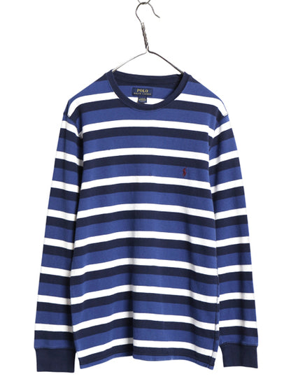ポロ ラルフローレン ボーダー 長袖 サーマル Tシャツ メンズ L / ロンT アンダーシャツ ワッフル カットソー ワンポイント マルチカラー