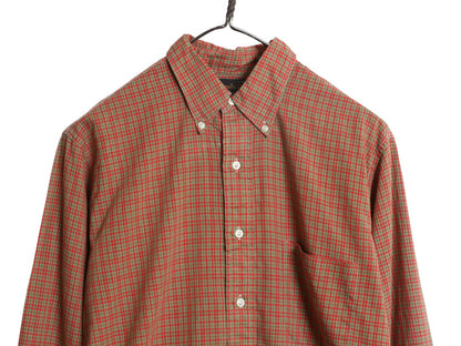 60s USA製 ★ マンハッタン 3点留め ボタンダウン シャツ メンズ M 古着 ヴィンテージ BD 100% コットン 長袖シャツ ポケット付き 6ボタン