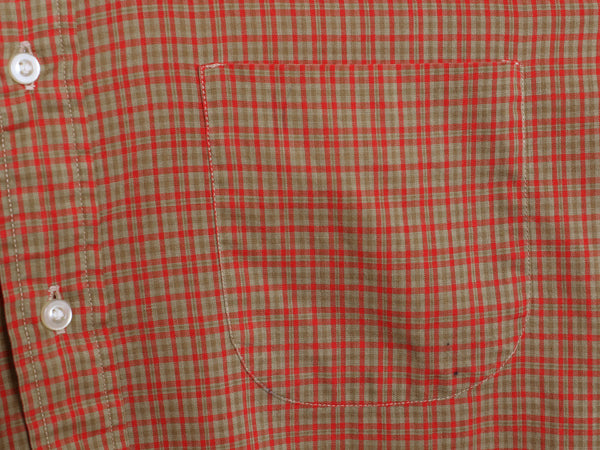 60s USA製 ★ マンハッタン 3点留め ボタンダウン シャツ メンズ M 古着 ヴィンテージ BD 100% コットン 長袖シャツ ポケット付き 6ボタン