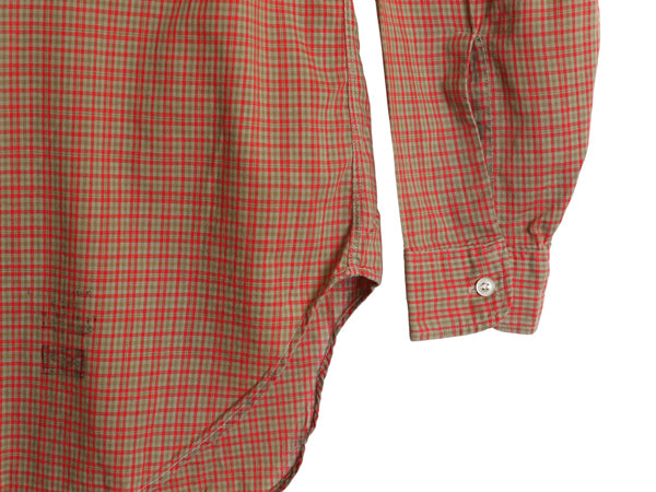 60s USA製 ★ マンハッタン 3点留め ボタンダウン シャツ メンズ M 古着 ヴィンテージ BD 100% コットン 長袖シャツ ポケット付き 6ボタン