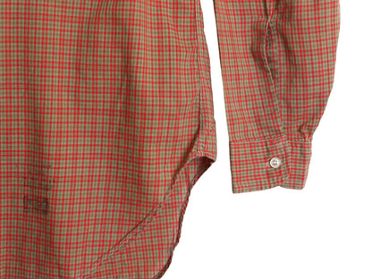 60s USA製 ★ マンハッタン 3点留め ボタンダウン シャツ メンズ M 古着 ヴィンテージ BD 100% コットン 長袖シャツ ポケット付き 6ボタン