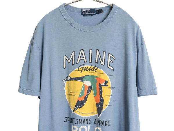 ポロ ラルフローレン イラスト プリント 半袖 Tシャツ メンズ L / スポーツマン ハンティング グラフィック アウトドア シングルステッチ