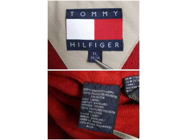 90s トミーヒルフィガー スイングトップ ジャケット メンズ XL オールド フルジップ ブルゾン スムース 素材 裏 フリース 大きいサイズ 紺