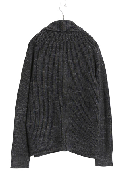 ポロ ラルフローレン ショールカラー コットン ニット カーディガン メンズ L / リブ編み チャンキー セーター 前開き 羽織り ポケット付き