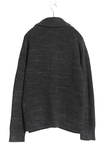 ポロ ラルフローレン ショールカラー コットン ニット カーディガン メンズ L / リブ編み チャンキー セーター 前開き 羽織り ポケット付き