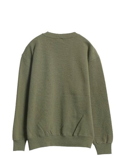 USA製 米軍実物 USMC プリント スウェット メンズ M 12年製 マリンコープ 海兵隊 ミリタリー 軍物 トレーナー 裏起毛 ワンポイント カーキ