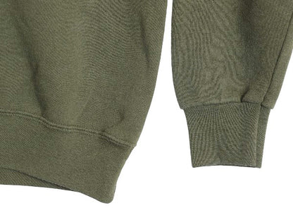 USA製 米軍実物 USMC プリント スウェット メンズ M 12年製 マリンコープ 海兵隊 ミリタリー 軍物 トレーナー 裏起毛 ワンポイント カーキ