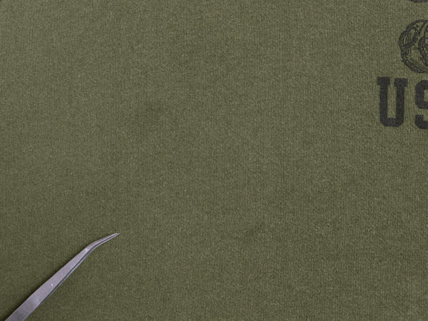 USA製 米軍実物 USMC プリント スウェット メンズ M 12年製 マリンコープ 海兵隊 ミリタリー 軍物 トレーナー 裏起毛 ワンポイント カーキ