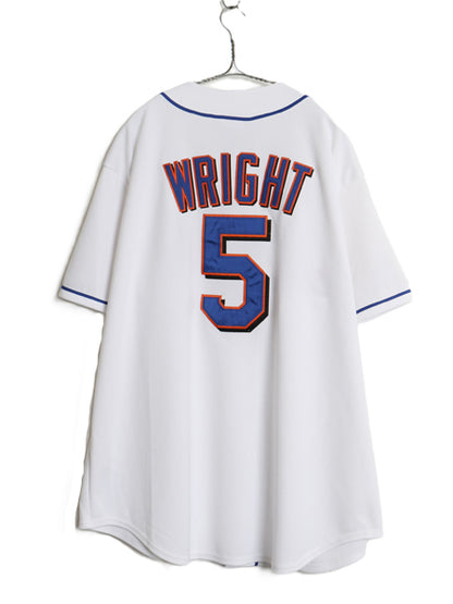 USA製 メッツ ベースボール シャツ メンズ XXL / MLB オフィシャル マジェスティック 大リーグ ユニフォーム ゲームシャツ 大きいサイズ 白
