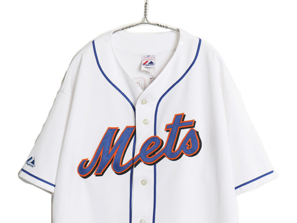 USA製 メッツ ベースボール シャツ メンズ XXL / MLB オフィシャル マジェスティック 大リーグ ユニフォーム ゲームシャツ 大きいサイズ 白
