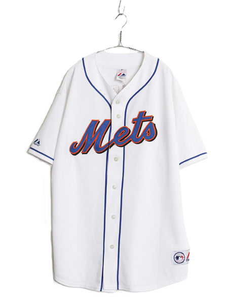 USA製 メッツ ベースボール シャツ メンズ XXL / MLB オフィシャル マジェスティック 大リーグ ユニフォーム ゲームシャツ 大きいサイズ 白