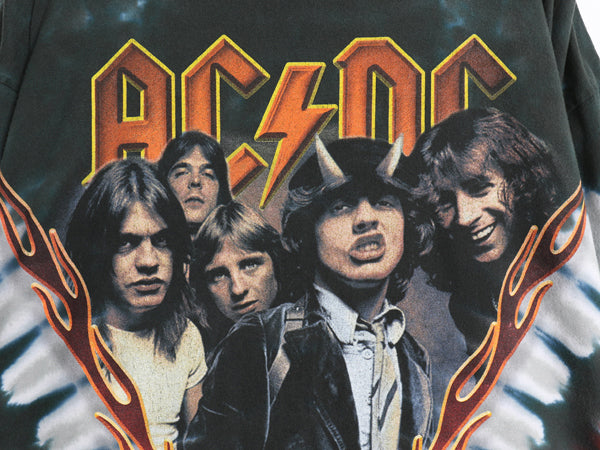 00s AC/DC 両面 プリント タイダイ Tシャツ メンズ XL / オールド 当時物 オフィシャル バンド ロック リキッドブルー 大きいサイズ フォト