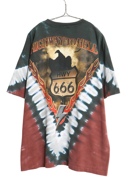 00s AC/DC 両面 プリント タイダイ Tシャツ メンズ XL / オールド 当時物 オフィシャル バンド ロック リキッドブルー 大きいサイズ フォト
