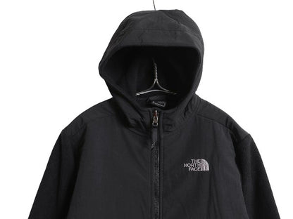 ノースフェイス フード付き デナリ ジャケット ボーイズ L メンズ XS 程 アウトドア フリース ナイロン パーカー フルジップ ジャンパー 黒
