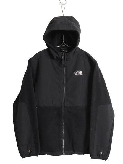 ノースフェイス フード付き デナリ ジャケット ボーイズ L メンズ XS 程 アウトドア フリース ナイロン パーカー フルジップ ジャンパー 黒