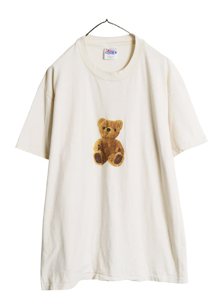 00s テディベア アート イラスト プリント 半袖 Tシャツ メンズ レディース L / オールド クマ グラフィック キャラクター ヘビーウェイト