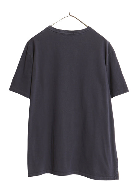 ポロ ラルフローレン 3段 プリント 半袖 Tシャツ メンズ XL / カットソー コットン シングルステッチ クルーネック 大きいサイズ ネイビー