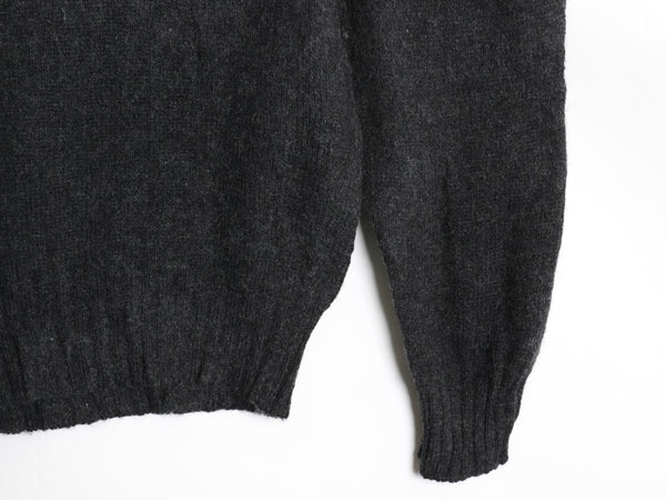 80s USA製 JCペニー フォックス ウール ニット セーター メンズ XL 古着 ヴィンテージ モックネック 長袖セーター 大きいサイズ 濃灰 無地