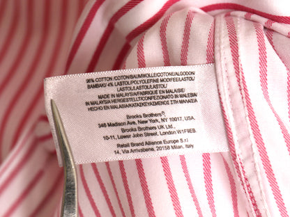 ブルックスブラザーズ ストライプ 長袖 シャツ 10 レディース L 程 / コットン ストレッチ TAILORED FIT ワンポイント ノーアイロン スリム