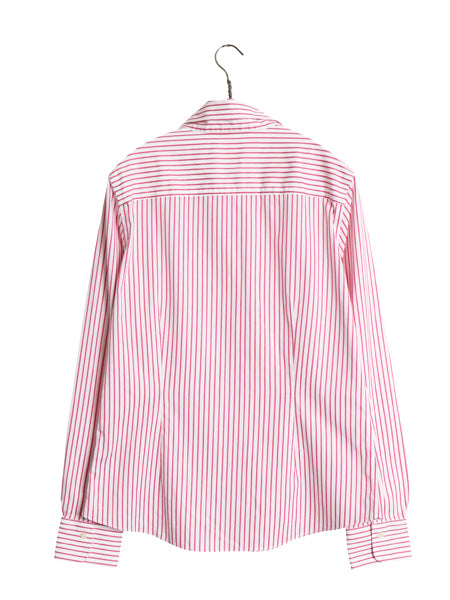 ブルックスブラザーズ ストライプ 長袖 シャツ 10 レディース L 程 / コットン ストレッチ TAILORED FIT ワンポイント ノーアイロン スリム