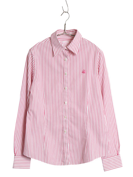 ブルックスブラザーズ ストライプ 長袖 シャツ 10 レディース L 程 / コットン ストレッチ TAILORED FIT ワンポイント ノーアイロン スリム