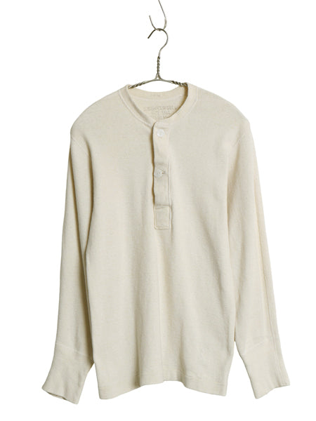 50s 米軍実物 US ARMY M-1950 ヘンリーネック アンダーシャツ メンズ S ヴィンテージ 長袖 Tシャツ サーマル リブ編み ロンT 軍物 スタンプ