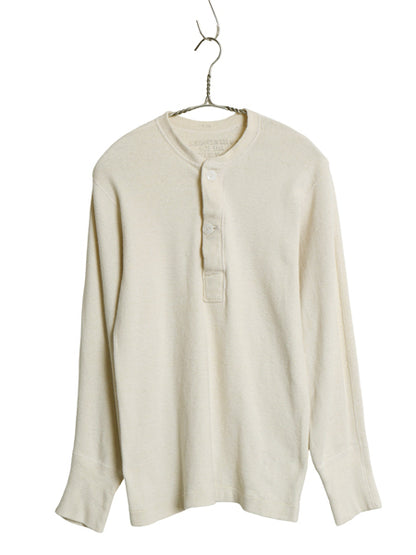 50s 米軍実物 US ARMY M-1950 ヘンリーネック アンダーシャツ メンズ S ヴィンテージ 長袖 Tシャツ サーマル リブ編み ロンT 軍物 スタンプ