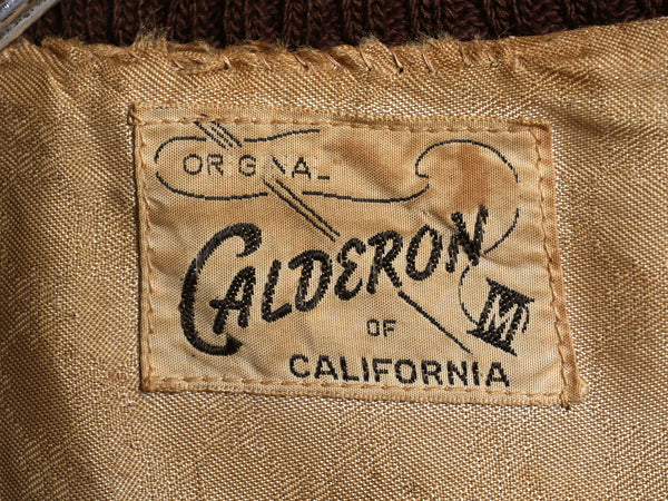 50s ★ CALDERON ウール ファラオ ジャケット メンズ M 程/ ヴィンテージ ストライプ カーコート ハーフコート ロング スタジャン ショール
