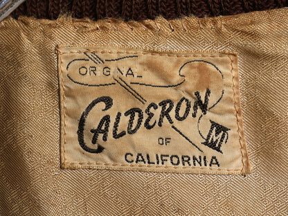 50s ★ CALDERON ウール ファラオ ジャケット メンズ M 程/ ヴィンテージ ストライプ カーコート ハーフコート ロング スタジャン ショール