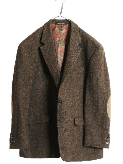 デッドストック ローレン ラルフローレン ツイード テーラード ジャケット メンズ XL 程/ ポロ ウール ブレザー ヘリンボーン 大きいサイズ