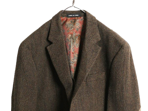 デッドストック ローレン ラルフローレン ツイード テーラード ジャケット メンズ XL 程/ ポロ ウール ブレザー ヘリンボーン 大きいサイズ