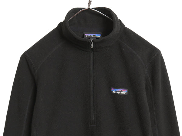 パタゴニア マイクロD ハーフジップ フリース プルオーバー レディース M / 20年製 アウトドア ロンT 長袖 Tシャツ ハイネック インナー 黒