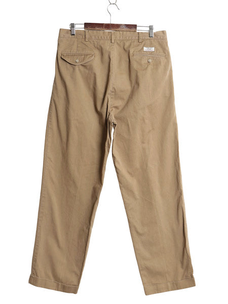  90s ポロ ラルフローレン チノ パンツ メンズ 36 32 / オールド HAMMOND PANT コットン スラックス ツータック ストレート ポロチノ 茶