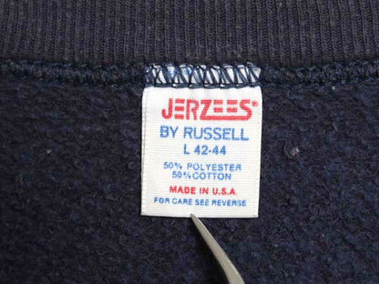 80s USA製 プリント スウェット メンズ レディース L 小さめ M 程/ ヴィンテージ トレーナー 裏起毛 クルーネック バレエ ダンス 薄手 紺