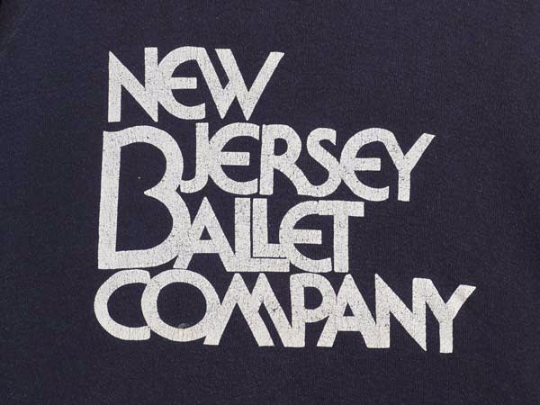 80s USA製 プリント スウェット メンズ レディース L 小さめ M 程/ ヴィンテージ トレーナー 裏起毛 クルーネック バレエ ダンス 薄手 紺