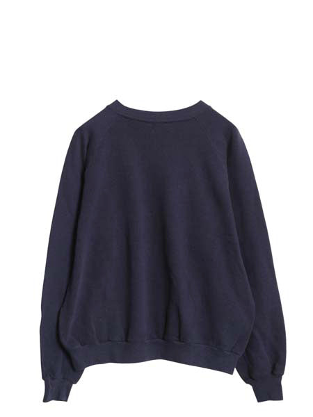 80s USA製 プリント スウェット メンズ レディース L 小さめ M 程/ ヴィンテージ トレーナー 裏起毛 クルーネック バレエ ダンス 薄手 紺