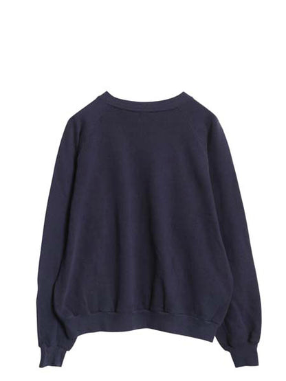 80s USA製 プリント スウェット メンズ レディース L 小さめ M 程/ ヴィンテージ トレーナー 裏起毛 クルーネック バレエ ダンス 薄手 紺