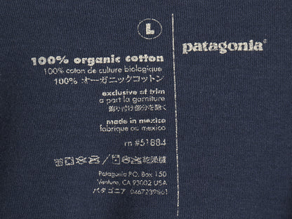 パタゴニア 両面 プリント 半袖 Tシャツ メンズ L / アウトドア P6 バックプリント ボックスロゴ カットソー シンプル トップス ネイビー