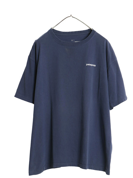 パタゴニア 両面 プリント 半袖 Tシャツ メンズ L / アウトドア P6 バックプリント ボックスロゴ カットソー シンプル トップス ネイビー